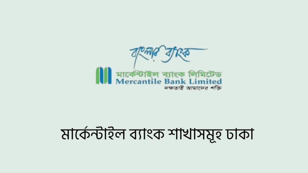 মার্কেন্টাইল ব্যাংক শাখাসমূহ ঢাকা