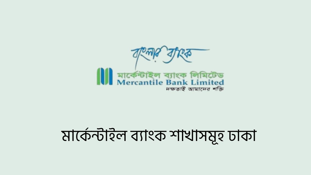 মার্কেন্টাইল ব্যাংক শাখাসমূহ ঢাকা